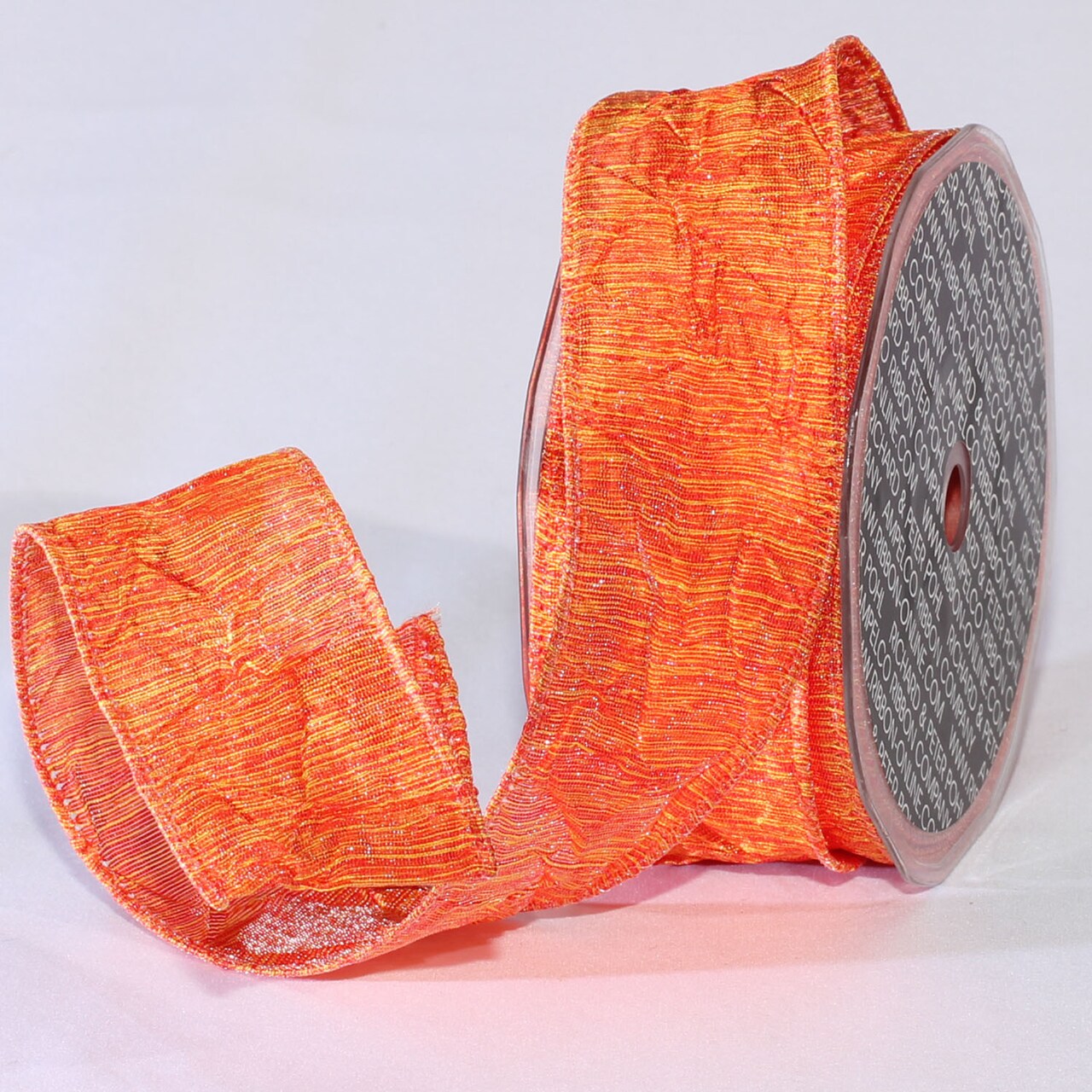 The Ribbon People Set of 2 Silky Orange Wire Edge Craft Ribbon 1.5" x 88 Yards